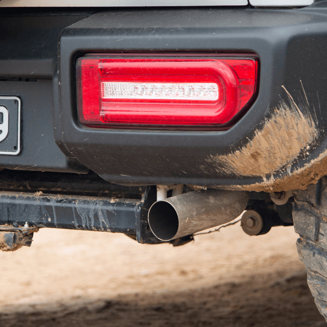 close up of jimny exhaust