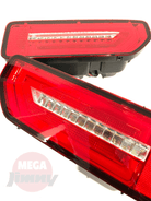 close up of crimson jimny lights