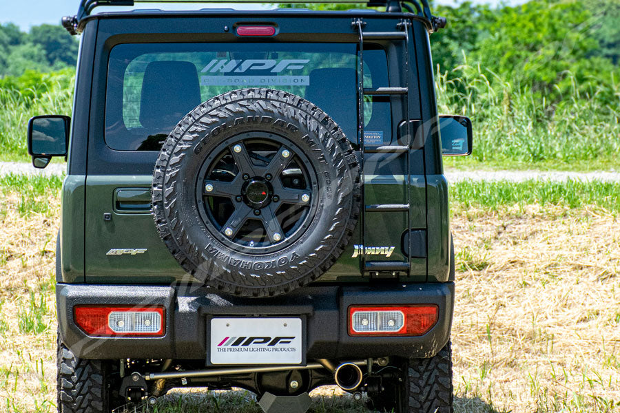 ipf exp ladder from the back on green jimny